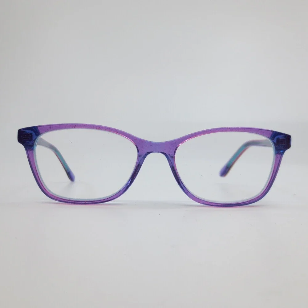 Indi Kids Eyeglass Frames Purple Teal Glitter Cat Eye KG 20216 PU 49-16-135